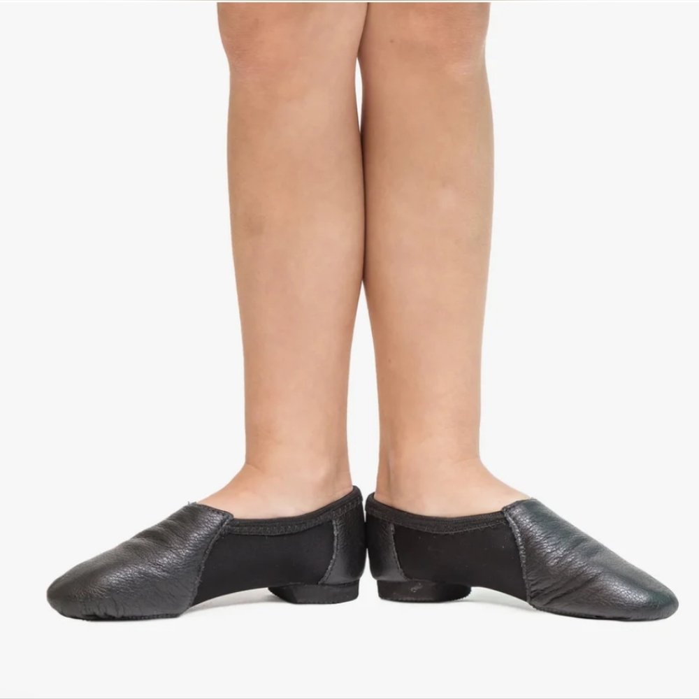SO DANCA Black Leather Children's Jazz Shoes